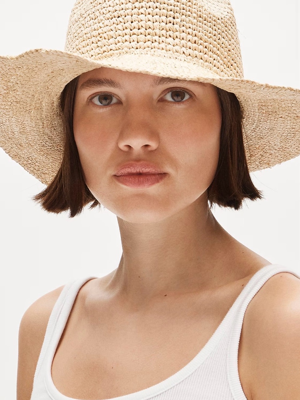 J crew foldable raffia cowboy sun hat size S/M Small/Medium